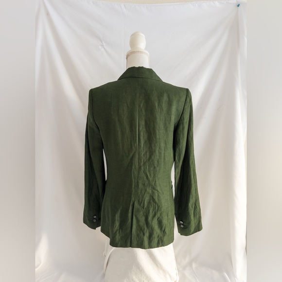 ZARA Woman Green Linen Blazer XS – Tailored Single Button Lightweight Jacket - Picture 5 of 5